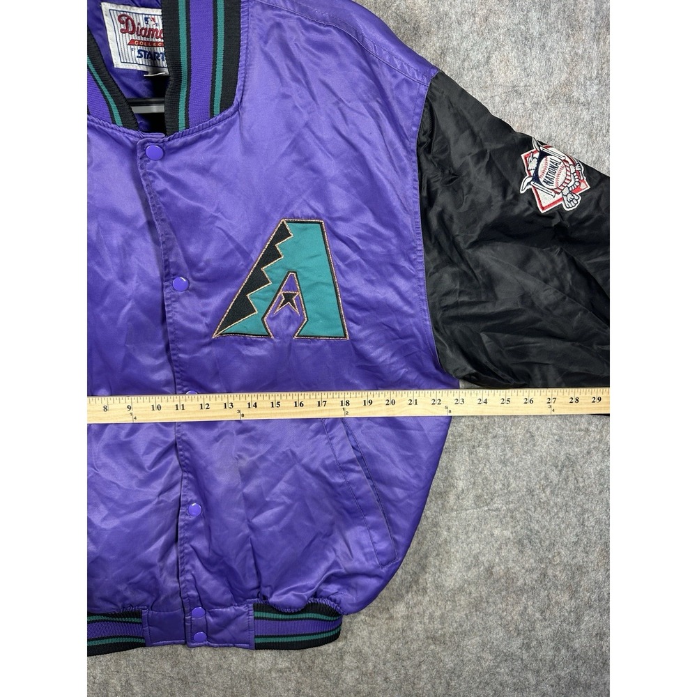 Vintage 1998 Starter Diamond Collection Arizona Diamondbacks Jacket M Purple MLB - Picture 8 of 11